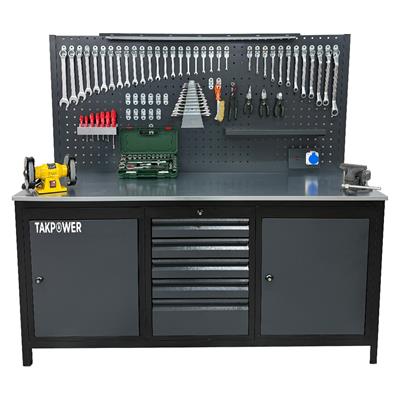 TAKPOWER 2 Metre Dolu Takım Tezgahı 5 Çekmeceli 2 Dolaplı Eko