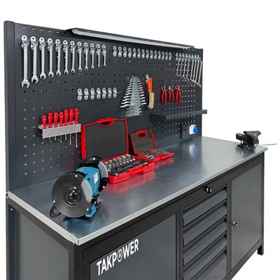 TAKPOWER 2 Metre Dolu Takım Tezgahı 5 Çekmeceli 2 Dolaplı Premium