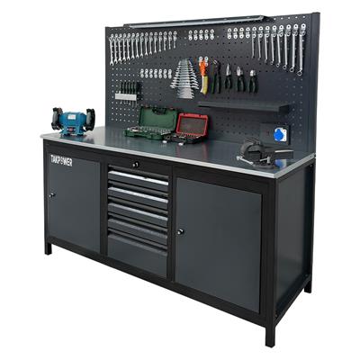 TAKPOWER 2 Metre Dolu Takım Tezgahı 5 Çekmeceli 2 Dolaplı Pro