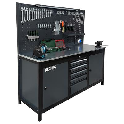 TAKPOWER 2 Metre Dolu Takım Tezgahı 5 Çekmeceli 2 Dolaplı Pro