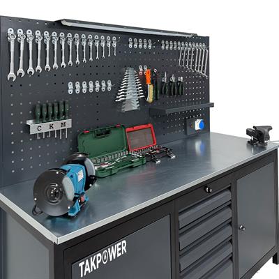 TAKPOWER 2 Metre Dolu Takım Tezgahı 5 Çekmeceli 2 Dolaplı Pro