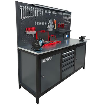 TAKPOWER 2 Metre Dolu Takım Tezgahı 5 Çekmeceli 2 Dolaplı Premium