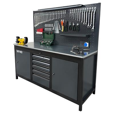 TAKPOWER 2 Metre Dolu Takım Tezgahı 5 Çekmeceli 2 Dolaplı Eko