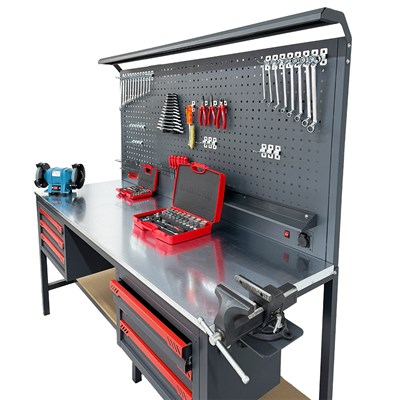 TAKPOWER 2 Metre Dolu Takım Tezgahı 6 Çekmeceli Premium