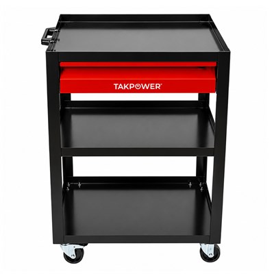 TAKPOWER 3 Gözlü 1 Çekmeceli Parça Taşıma Arabası Kırmızı