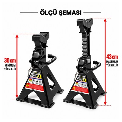 TAKPOWER 3 Ton Araç Altı Sehpa Kriko Standı 2 Adet