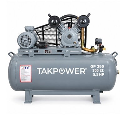 TAKPOWER 300 LT  Hava Kompresörü V Kafa Çift Piston 8 Bar 380V