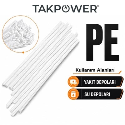 TAKPOWER Plastik Kaynak Elektrodu Beyaz PE 0.9 x 400 mm 20 Adet