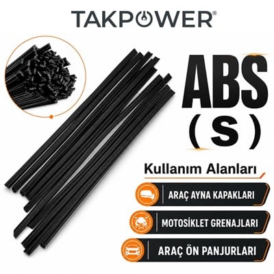 TAKPOWER Plastik Kaynak Elektrodu Siyah ABS 1.0 x 400 mm 20 Adet