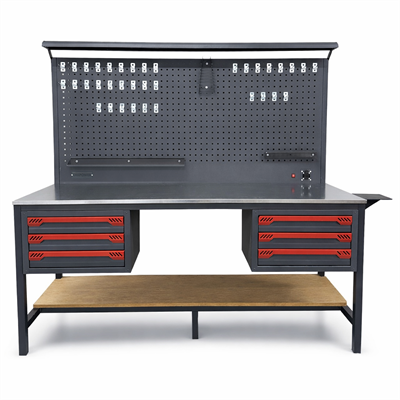 TAKPOWER 2 Metre Takım Tezgahı 6 Çekmeceli Antrasit