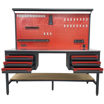 TAKPOWER 2 Metre Takım Tezgahı 6 Çekmeceli Kırmızı