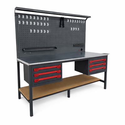TAKPOWER 2 Metre Takım Tezgahı 6 Çekmeceli Antrasit