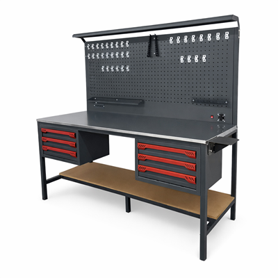 TAKPOWER 2 Metre Takım Tezgahı 6 Çekmeceli Antrasit