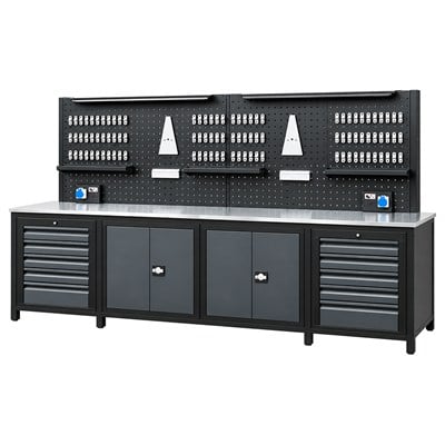 TAKPOWER TTR4430 3 Metre Takım Tezgahı 10 Çekmeceli 2 Dolaplı Antrasit