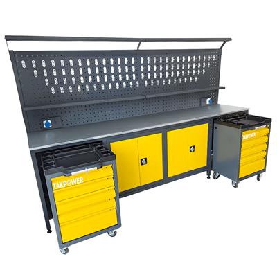 TAKPOWER TTR4432 3 Metre Takım Tezgahı 2 Dolaplı + 2 Boş Takım Arabası