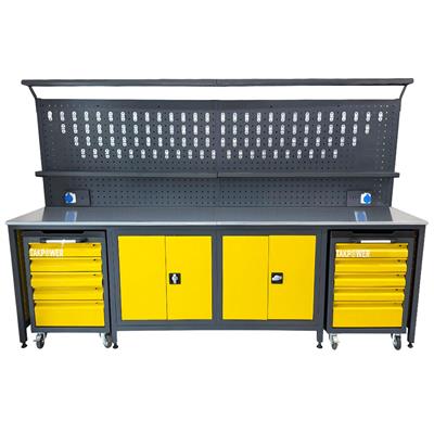 TAKPOWER TTR4432 3 Metre Takım Tezgahı 2 Dolaplı + 2 Boş Takım Arabası