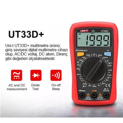 UNI-T Dijital Multimetre UT33D+ 600V 10A
