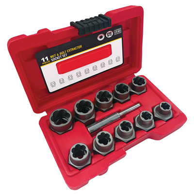 UNIVERSAL 1/2 Twist Lokma Seti Hasarlı Cıvata ve Somun Sökme 11 Parça