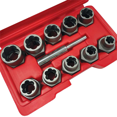 UNIVERSAL 1/2 Twist Lokma Seti Hasarlı Cıvata ve Somun Sökme 11 Parça