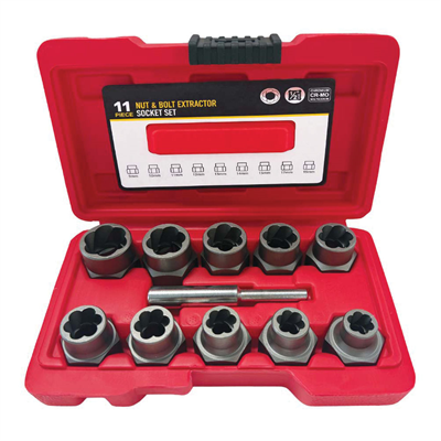 UNIVERSAL 1/2 Twist Lokma Seti Hasarlı Cıvata ve Somun Sökme 11 Parça