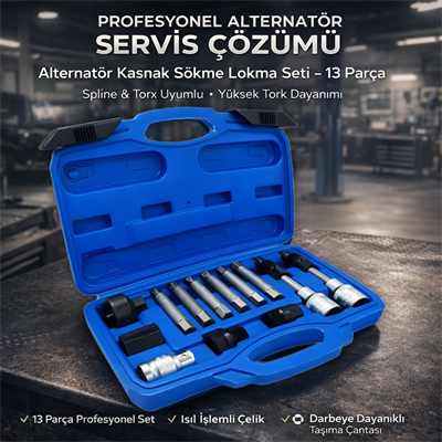 UNIVERSAL Alternatör Kasnak Sökme Lokma Seti 13 Parça