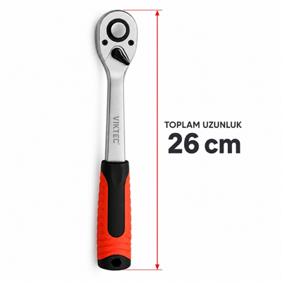VIKTEC 1/2 Lokma Cırcır Kolu 72 Diş 260 mm