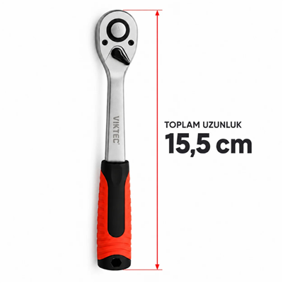 VIKTEC 1/4 Lokma Cırcır Kolu 72 Diş 155 mm