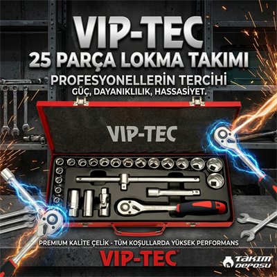 VIP-TEC 1/2 Altı Köşe Lokma Takımı 25 Parça