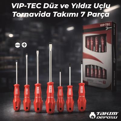 VIP-TEC Düz ve Yıldız Uçlu Tornavida Takımı 7 Parça