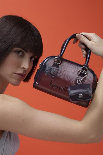 Siyah Kadın Şeffaf El Çantası - BNT 1452