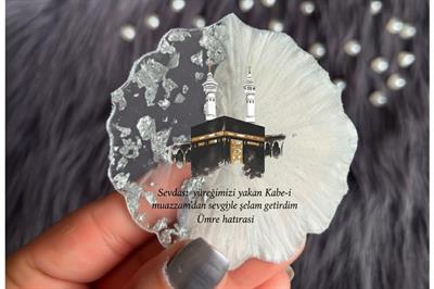 Ümre Hatirası Gri Epoksi Magnet