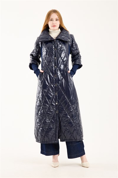 Eldivenli Parlak Mont LACİVERT