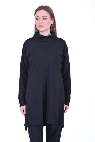 Kulaklı Tunik SİYAH