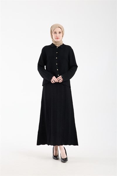 Mareya Triko Hırka Takım SİYAH