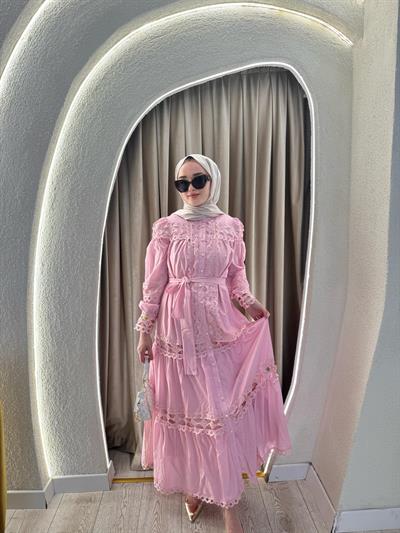 PEMBE GÜPÜR ELBİSE
