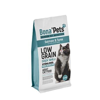 Bona'Pets Premium Düşük Tahıllı Somon&Ton Balıklı Kısırlaştırılmış Kedi Maması