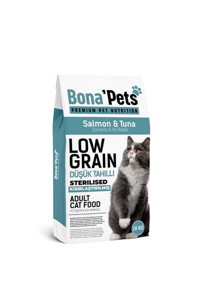 Bona'Pets Premium Düşük Tahıllı Somon&Ton Balıklı Kısırlaştırılmış Kedi Maması
