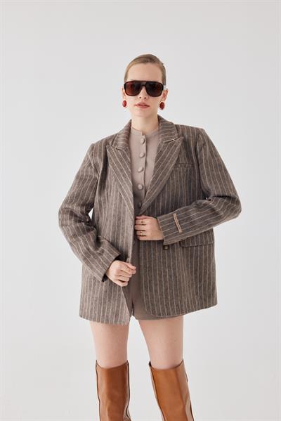 Peters Dikiş Detaylı Cizgili Blazer 