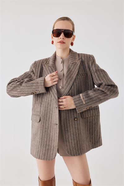 Peters Dikiş Detaylı Cizgili Blazer 