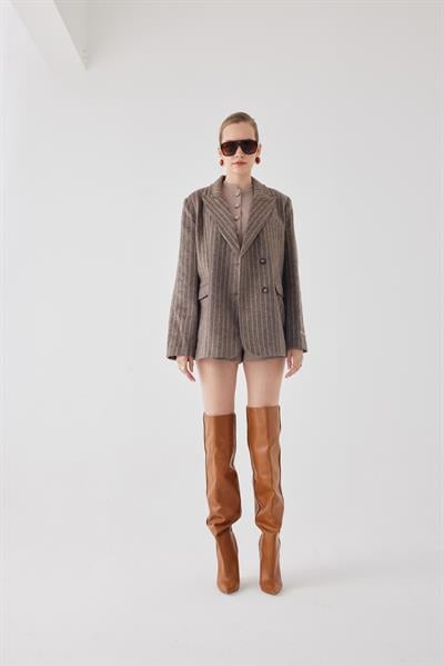 Peters Dikiş Detaylı Cizgili Blazer 