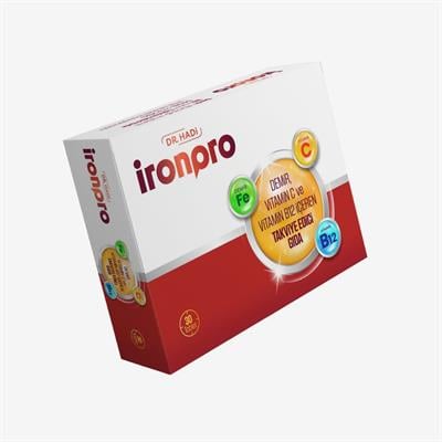 Ironpro Demir Emilimi Artırıcı | B12 & C Vitaminli | Yorgunluk Giderici & Önleyici Takviye