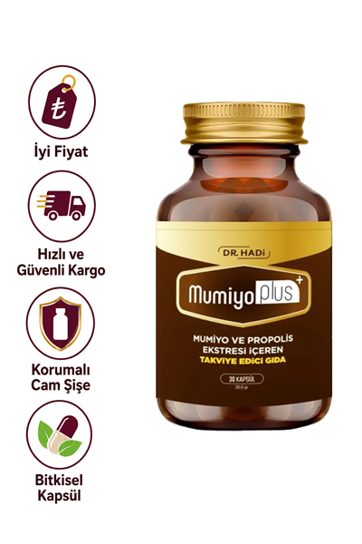 MumiyoPlus (Shilajit) 30 Kapsül  Mumiyo ve Propolis içeren pratik günlük destek 