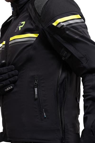 Armatou-R Erkek Kışlık Motosiklet Montu Siyah/Fluo Sarı-994