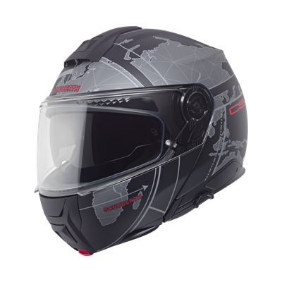 C5 Çene Açılır Motosiklet Kaskı Globe Black