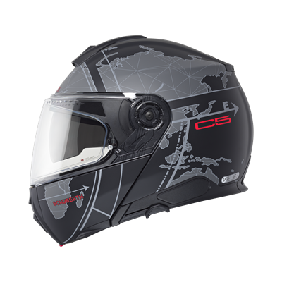 C5 Çene Açılır Motosiklet Kaskı Globe Black