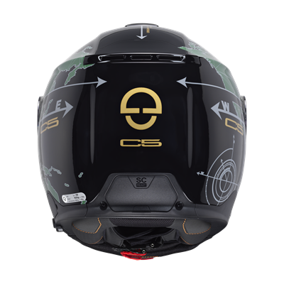 C5 Çene Açılır Motosiklet Kaskı Globe Green