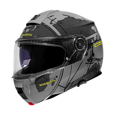 C5 Çene Açılır Motosiklet Kaskı Globe Grey