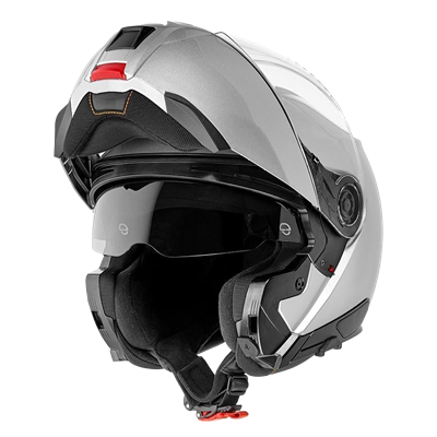 C5 Çene Açılır Motosiklet Kaskı Glossy Silver