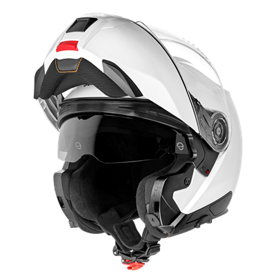 C5 Çene Açılır Motosiklet Kaskı Glossy White
