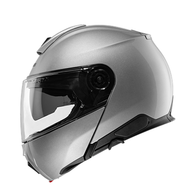 C5 Çene Açılır Motosiklet Kaskı Glossy Silver